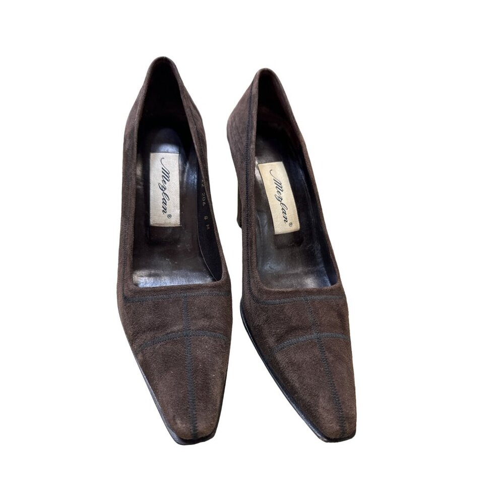 Mezlan vintage women’s brown leather suede 3 inches  heels/shoes size 8 M SKU 35